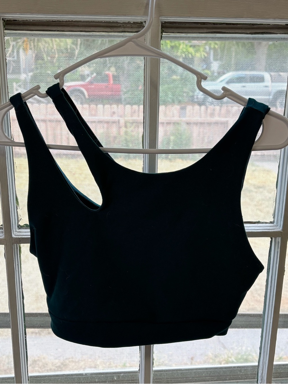 Blue Double-Strap Sports Bra - Simple Crop Tank